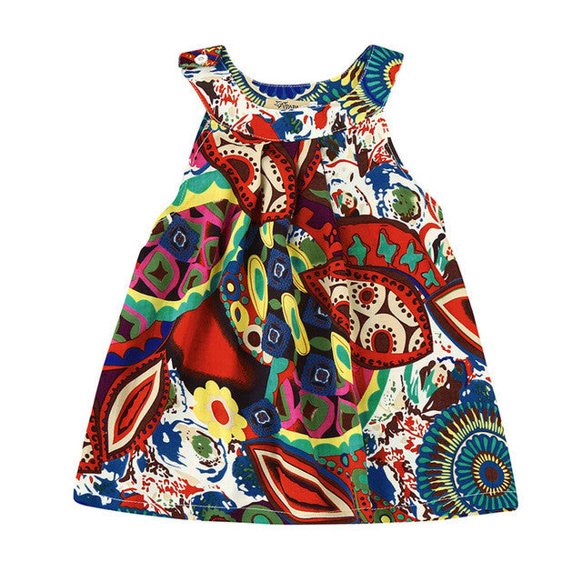 Girls dresses Toddler Baby Kids Girls Flower Bohemian Princess Dress Beach Sundress Clothes