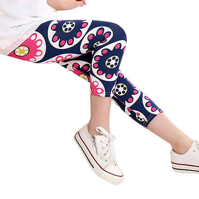 Multi Color Girl Pants Printing Flower children pants Spring Autumn kids leggings skinny girls leggings Kids Clothing