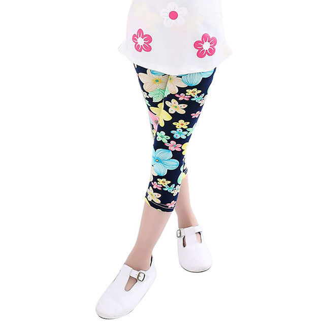 Multi Color Girl Pants Printing Flower children pants Spring Autumn kids leggings skinny girls leggings Kids Clothing