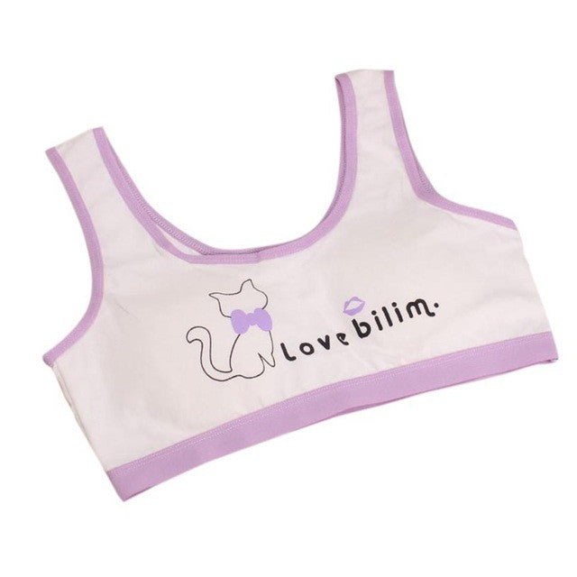 Baby Girls Training Bras for 10-14Y Top Clothes Lovely Girls Printing Underwear Bra Vest Children Underclothes Sport Undies