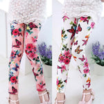 Kids Baby Girls Printing Flower Ninth Pants Tight Toddler Leggings