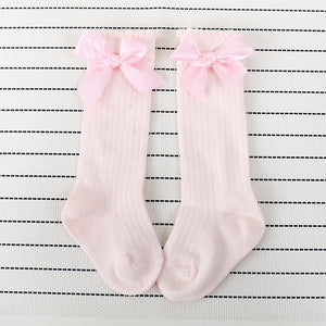 New Kids Toddlers Girls Big Bow Knee High Long Soft Cotton Lace Baby Socks Kids