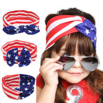 3Pcs Kids Elastic 4th Of July Headband Hair Girls baby Bowknot Hairband Set