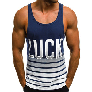 Fashion Men's Casual Slim Letter Printed Sleeveless Tank Top T Shirt Top Blouse