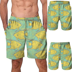 Men Casual 3D Graffiti Printed Beach Work Casual Men Short Trouser Shorts Pants