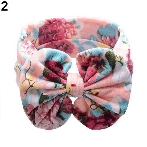 Children'S Printed Cross Hair Band Baby Cotton Headband Bohemian Pop Bow Hair