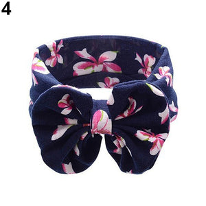 Children'S Printed Cross Hair Band Baby Cotton Headband Bohemian Pop Bow Hair